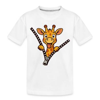 Freche Giraffe - Kinder Premium Bio T-Shirt - Weiß - Vorne
