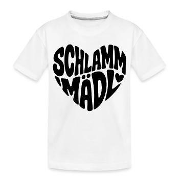 Schlamm Mädl  - Kinder Premium Bio T-Shirt - Weiß - Vorne