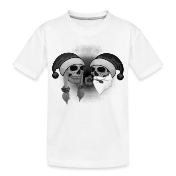 Crâne de Noël femme et homme chapeau rose - T-shirt bio Premium Enfant - blanc - Devant