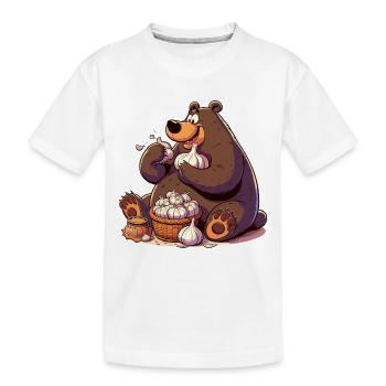 Ours à l’ail Yummy Knofi Gift - T-shirt bio Premium Enfant - blanc - Devant