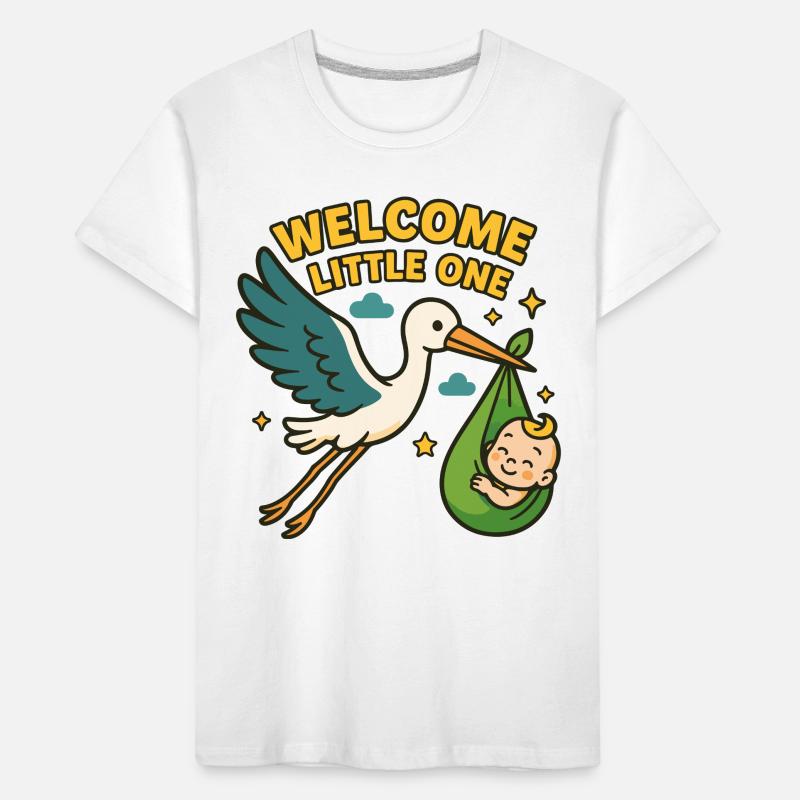 Arrivée du bébé cigogne – « Welcome Little One » T-shirt bio Premium Enfant