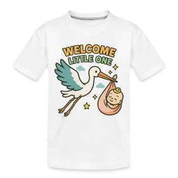 Bénédiction de bébé cigogne - La cigogne apporte bébé - T-shirt bio Premium Enfant - blanc - Devant