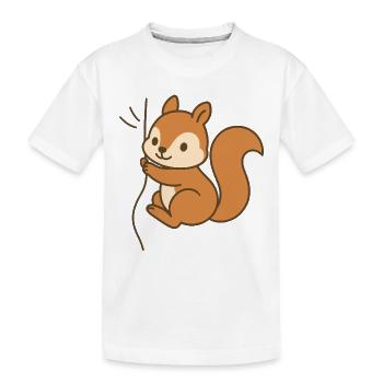 Écureuil blotti contre lui - T-shirt bio Premium Enfant - blanc - Devant