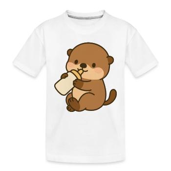Seeotter-Schlürfspaß - Kinder Premium Bio T-Shirt - Weiß - Vorne
