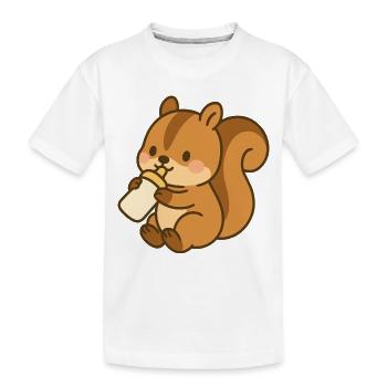 Flacon Écureuil moelleux - T-shirt bio Premium Enfant - blanc - Devant