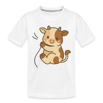 Cuddly Calf Charm - Kids' Premium Organic T-Shirt - white - Front
