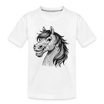 Cheval élégant – silhouette pour les amateurs d’équitation - T-shirt bio Premium Enfant - blanc - Devant