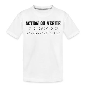 Écriture Braille Inspirée Action Vraie - T-shirt bio Premium Enfant - blanc - Devant