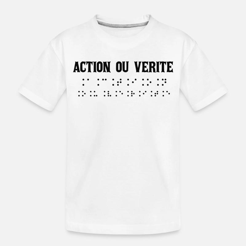 Écriture Braille Inspirée Action Vraie - T-shirt bio Premium Enfant - blanc