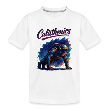 Calisthenics Astronaut Push-ups Gift - Kids' Premium Organic T-Shirt - white - Front