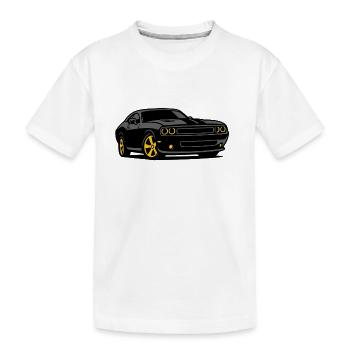 Nachtmuskel mit Gelbfelgen - Kinder Premium Bio T-Shirt - Weiß - Vorne