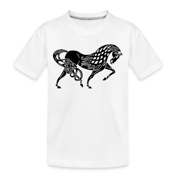 Cheval noir celte - T-shirt bio Premium Enfant - blanc - Devant