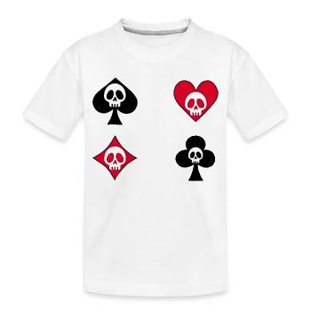 Totenköpfe und Kartenspiel - Kinder Premium Bio T-Shirt - Weiß - Vorne