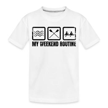 My Weekend Routine - Kids' Premium Organic T-Shirt - white - Front