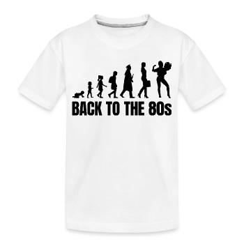 80er Jahre Evolution - Kinder Premium Bio T-Shirt - Weiß - Vorne