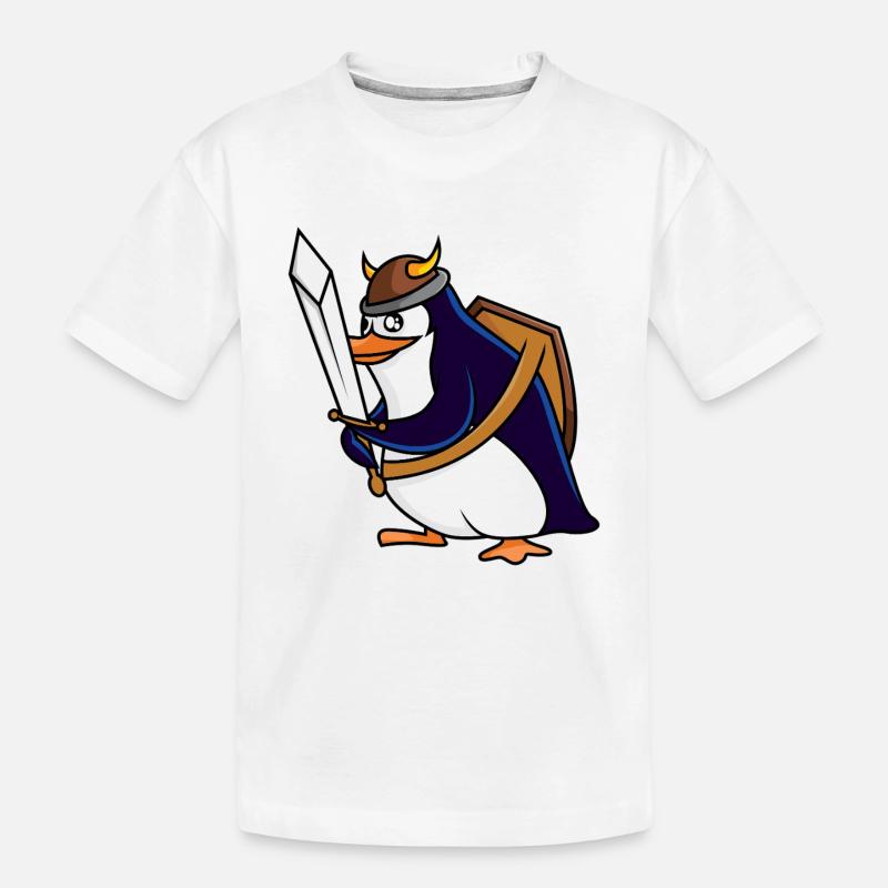 Wikinguin – Eiskalt erobert - Kinder Premium Bio T-Shirt - Weiß