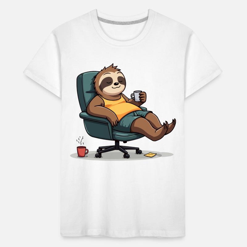 Office? First coffee! – Sloth Style Kids' Premium Organic T-Shirt