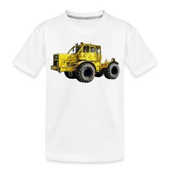 Yellow Power Machine K700 Tractor - Kids' Premium Organic T-Shirt - white - Front