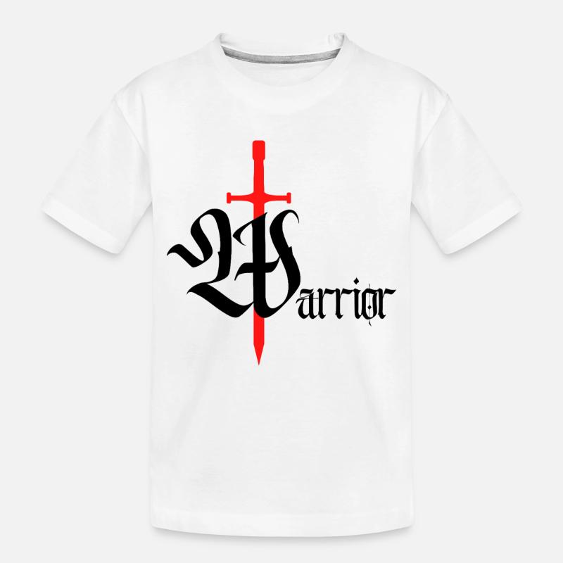 Design de guerrier gothique avec texte noir épée - T-shirt bio Premium Enfant - blanc