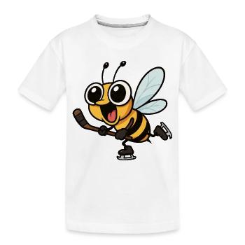 Süße Biene Hockey Eishockey Jugend Schule Sport  - Kinder Premium Bio T-Shirt - Weiß - Vorne
