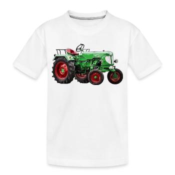 Schlepper ADN - Kinder Premium Bio T-Shirt - Weiß - Vorne
