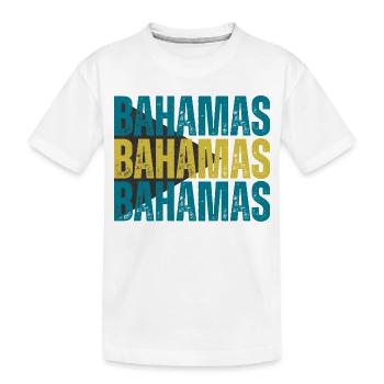 Bahamas-Flagge, ich liebe die Bahamas - Kinder Premium Bio T-Shirt - Weiß - Vorne