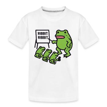 Froschunterricht mit Ribbit-Phrase - Kinder Premium Bio T-Shirt - Weiß - Vorne