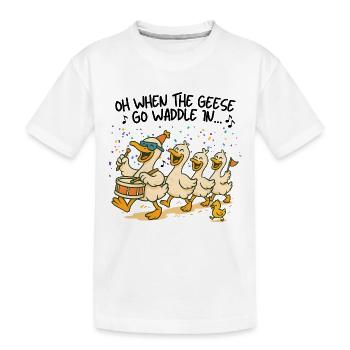 Oies marchantes de parade dandines - T-shirt bio Premium Enfant - blanc - Devant