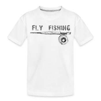 Fly fishing - Kinder Premium Bio T-Shirt - Weiß - Vorne