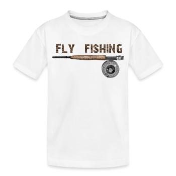 Fly fishing - Kinder Premium Bio T-Shirt - Weiß - Vorne