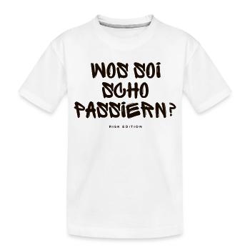 Was soi scho passiern? - Kinder Premium Bio T-Shirt - Weiß - Vorne