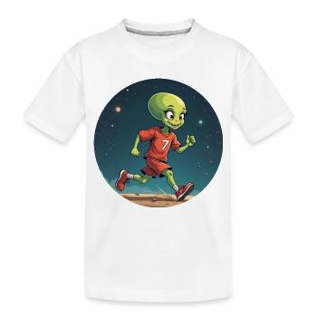 Coureur extraterrestre avec maillot de football - T-shirt bio Premium Enfant - blanc - Devant