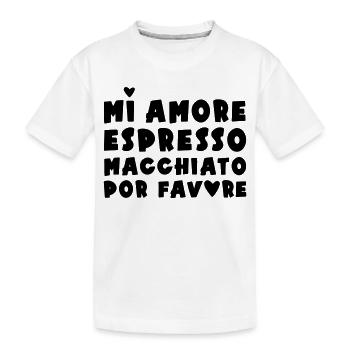 Espresso Macchiato - Kinder Premium Bio T-Shirt - Weiß - Vorne