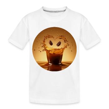 Joie du café dans les éclaboussures d’eau - T-shirt bio Premium Enfant - blanc - Devant