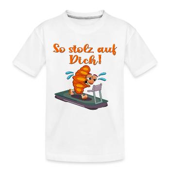 STOLZ AUF DICH LAUFEN CARDIO LAUFBAND - Kinder Premium Bio T-Shirt - Weiß - Vorne