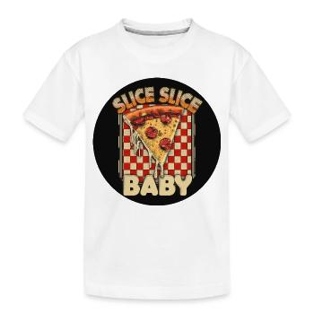 Pizza Slice Baby Design - Kinder Premium Bio T-Shirt - Weiß - Vorne