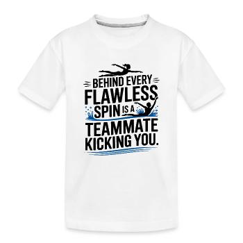 Derrière chaque coéquipier de Spin Swimming sans faute - T-shirt bio Premium Enfant - blanc - Devant