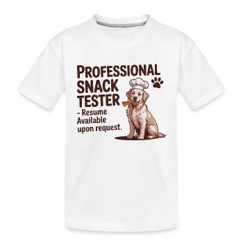 Professional Snack Tester Funny Dog Humor  - Kids' Premium Organic T-Shirt - white - Front