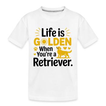 Lustiges Golden Retriever-Leben ist golden - Kinder Premium Bio T-Shirt - Weiß - Vorne