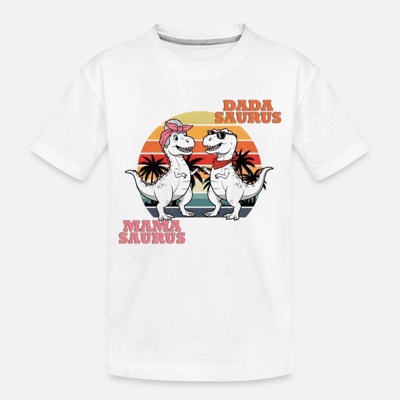 Mama & Dada Saurus – Le Duo Dino Fun ! - T-shirt bio Premium Enfant - blanc