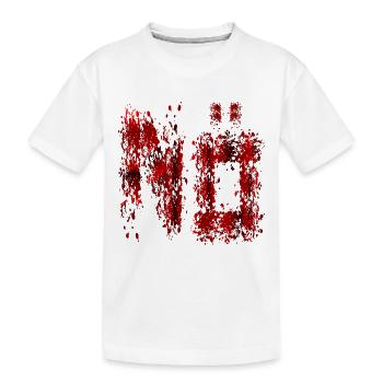 HALLOWEEN BLUTFLECKEN BLUT NEIN - Kinder Premium Bio T-Shirt - Weiß - Vorne