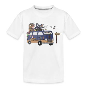 Küste Ostsee Nordsee Camper Motiv Vanlife Camping - Kinder Premium Bio T-Shirt - Weiß - Vorne