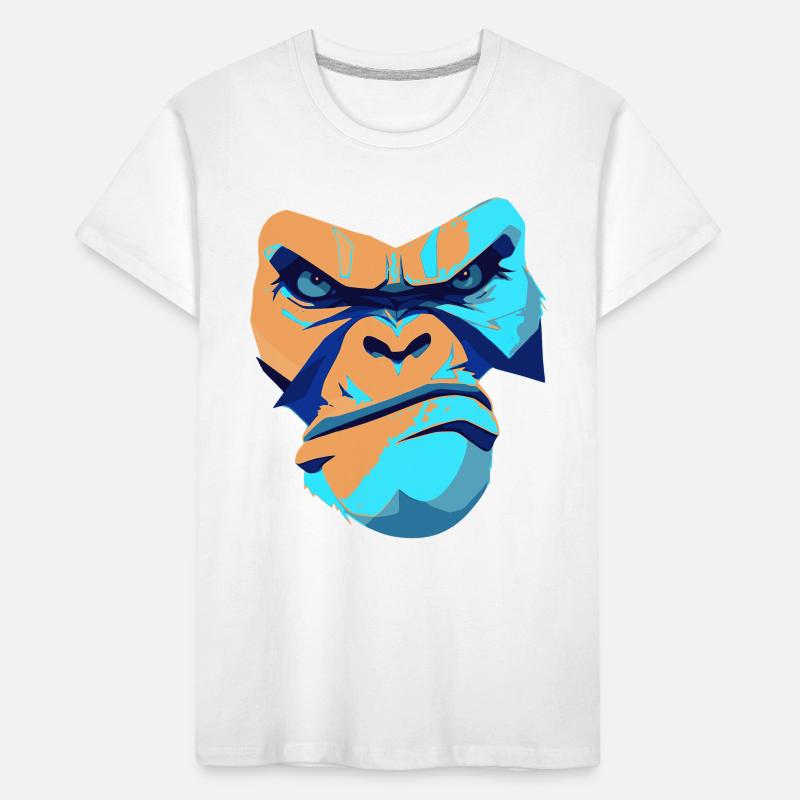 Imprimé imprété Gorille Bleu Devant T-shirt bio Premium Enfant