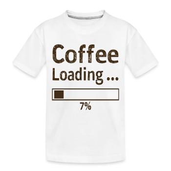 Coffee Loading Spruch Zitat - Kinder Premium Bio T-Shirt - Weiß - Vorne