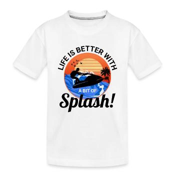 La vie s’améliore avec le conducteur de motomarine Splash - T-shirt bio Premium Enfant - blanc - Devant
