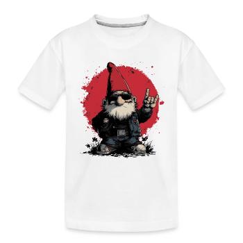 Heavy Metal Gartenzwerg - Kinder Premium Bio T-Shirt - Weiß - Vorne