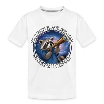Space Raccoon with Telescope - Kids' Premium Organic T-Shirt - white - Front