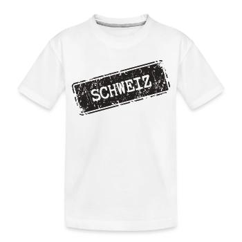 Schweiz  - Kinder Premium Bio T-Shirt - Weiß - Vorne