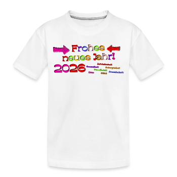 Frohes neues Jahr 2026 Neujahrswünsche bunt Segen - Kinder Premium Bio T-Shirt - Weiß - Vorne