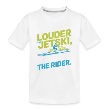 Plus le pilote de jetski est bruyant - T-shirt bio Premium Enfant - blanc - Devant